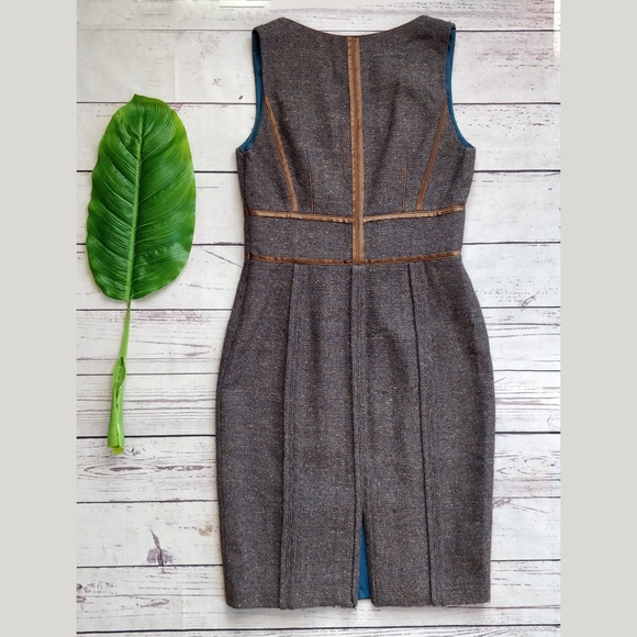 BADGLEY MISCHKA Brown Tweed Sleeveless Dress, 10 - Picture 3 of 7
